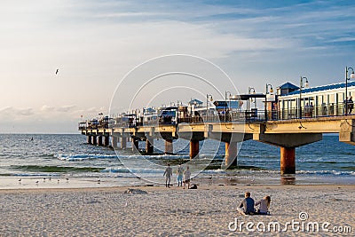 Miedzyzdroje, Poland -05.09.2021 - sea pier in MiÄ™dzyzdroje Editorial Stock Photo